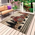 thumbnail image 1 of Brown Farmhouse Outdoor Rug 4x6 Ft, Non Slip Washable Area Rug, Vintage Country Animals Wood Grain Plaid Patio Rugs Carpet Runner, Large Floor Mat for Indoor/Outdoor Deck Porch Camping, 1 of 8
