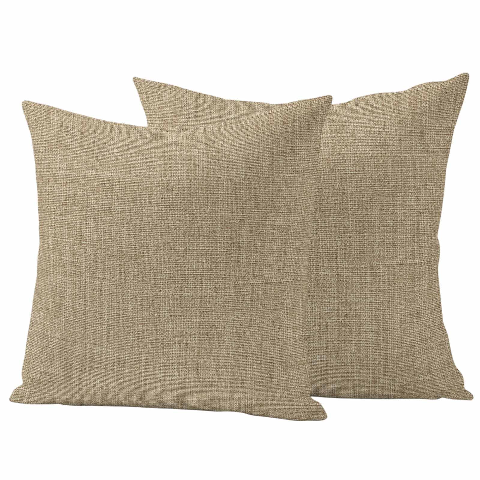 Brown Farmhouse Outdoor Waterproof Pillow Covers, Vintage Country Monochrome Textured Decorative Square Throw Pillowcase Sofa Cushion Sham for Patio/Couch/Chair, 26"x26" 2 Pack