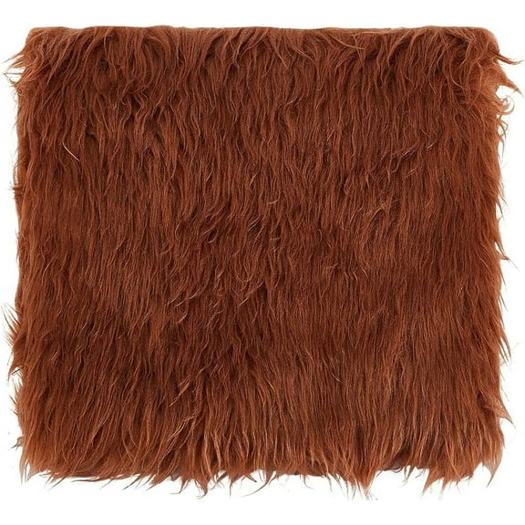 Brown Faux Fur Fabric 15.75x15.75 Inch Soft Plush Shaggy Squares Pre-Cut Craft Fur Fabric for Costumes Rugs Pillows Sewing Decorations for DIY