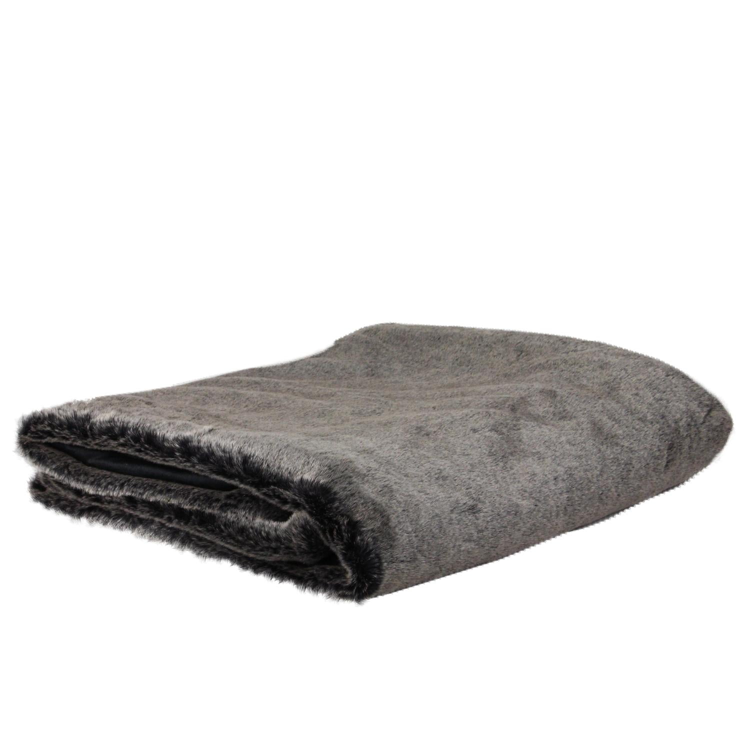 Brown Faux Fur Plush Throw Blanket 50" x 60"