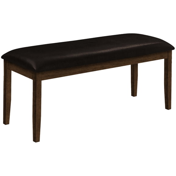 Brown Faux Leather 48" Bench, Transitional Design / Great Seating for Various Spaces
