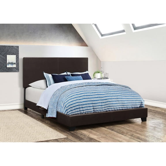 Brown Faux Leather Queen Bed - Enhancing Style Of Your Bedroom Modern Frame Transforming Space