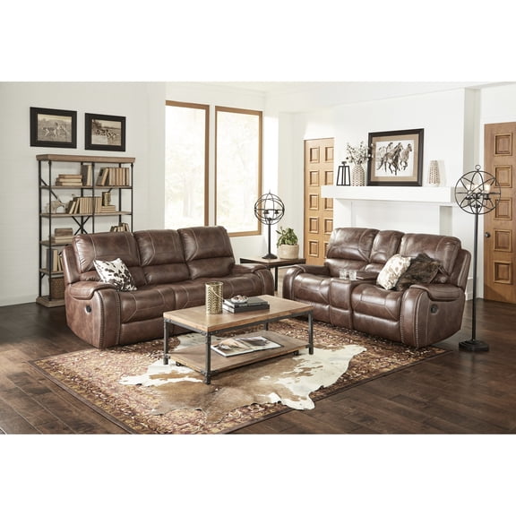 Brown Faux Leather Sofa Collection / Recline for a Nap in Living Room