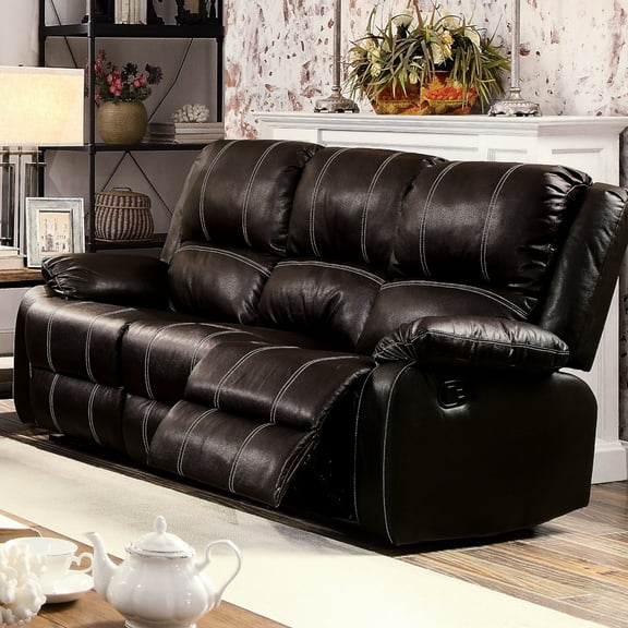 Brown Faux Leather With Reclining Function, 3 For Relaxation, Seat Construction Synthetic Recliner , Ergonomic Seating Design