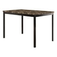 thumbnail image 1 of Brown Faux Marble Dining Table, Black Metal Frame, 48" Transitional Kitchen Table, Seats 4, Modern Dining Room Furniture, Easy Assembly, 1 of 7