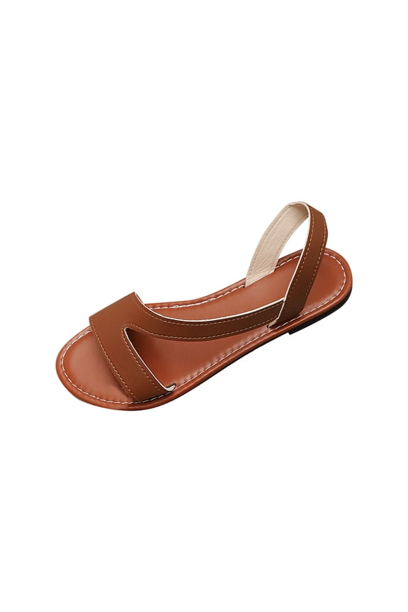 Brown Female Casual Footwear With Slip On And Open Toe For Lightweight Feel