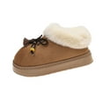 thumbnail image 1 of Brown Female Cozy Indoor Outdoor Shoes With Velvet Lining And Thick Sole For Winter, 1 of 9