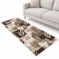 Brown Fern Leaf Runner Rug 2.6'x8', Fall Beige Willow Sprigs Tan ...