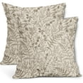 thumbnail image 1 of Brown Fern Leaves Pillow Covers 18X18 Inch Plant Leaf Floral Pine Decorative Pillow Cases Vintage Botanical Spring Summer Throw Pillows Set of 2 Farmhouse Home Decor for Sofa Porch Couch Outdoor, 1 of 6