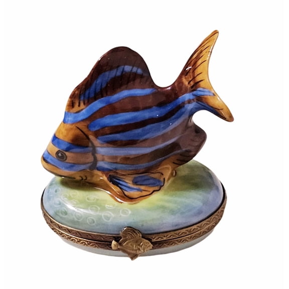 Brown Fish Limoges Box for Collectors Limoges Box Porcelain Figurine