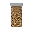 thumbnail image 1 of Brown Fitted Sheet & Pillow Sham Set, Leopard Print Animal Skin Digital Printed Wild Savannah Themed Spotted Pattern Art, Decorative Printed 4 Piece Bedding Decor Set, Twinxl, Brown, by Ambesonne, 1 of 3