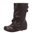 thumbnail image 1 of Brown Flat Ankle Boots With Lace-Up And Round Toe Style For Women Winter Wear Pu Leather Comfort Fit, 1 of 8