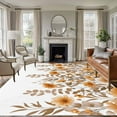 thumbnail image 1 of Brown Floral Area Rugs 6'x9', Washable Small Throw Rugs for Kitchen Dining room, Farmhouse Spring Flowers Leaves Indoor Outdoor Rug Non-Slip Low Pile Carpet Runner Reversible Floor Mats, 1 of 8