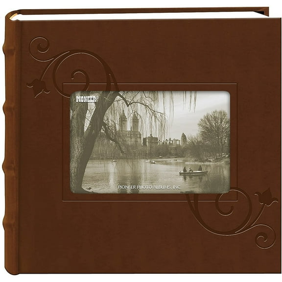 Brown-Floral Embroidered 2-up photo album by Pioneer - 4x6