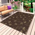 thumbnail image 1 of Brown Floral Outdoor Rug 6x9 Ft, Non Slip Washable Area Rug, Vintage Spring Botanical Flowers Patio Rugs Carpet Runner, Large Floor Mat for Indoor/Outdoor Deck Porch Camping, 1 of 8
