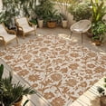 thumbnail image 1 of Brown Floral Outdoor Rug for Patio/Deck/Porch, Non-Slip Large Area Rug 5 x 7 Ft, Vintage Rustic Flowers Botanical Spring Indoor Outdoor Rugs Washable Area Rugs, Reversible Camping Rug Carpet Runner, 1 of 8
