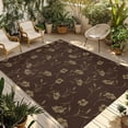 thumbnail image 1 of Brown Floral Outdoor Rug for Patio/Deck/Porch, Non-Slip Large Area Rug 6 x 9 Ft, Vintage Spring Botanical Flowers Indoor Outdoor Rugs Washable Area Rugs, Reversible Camping Rug Carpet Runner, 1 of 8