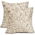 thumbnail image 1 of Brown Floral Pillow Covers 18x18 Set of 2 Botanical Print Vintage Spring Flower Plant Cream Decorative Throw Pillow Cases Outdoor Farmhouse Cushion Covers Decor for Sofa Couch Bed, 1 of 6