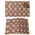 thumbnail image 1 of Brown Floral Placemats Set of 12, Spring Flowers Modern Abstract Art Farmhouse Placemats for Dining Table, Place Mats for Kitchen Tabletop, Waterproof Wipeable Dining Table Mats Set, 1 of 9