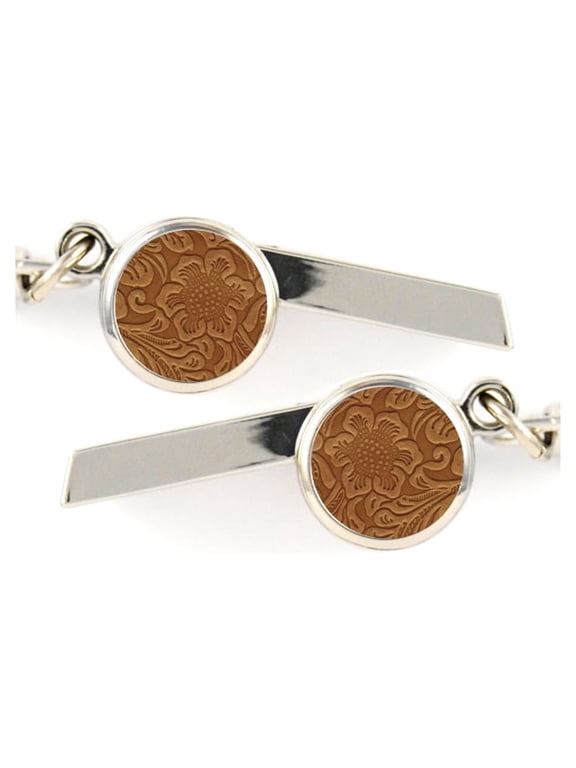 Brown Floral Safety Whistle Keychain
