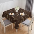 thumbnail image 1 of Brown Floral Table Cloth Waterproof Tablecloths, Vintage Spring Botanical Flowers Tablecloth Dining Table Cover for Kitchen Party Tabletop Outdoor, Square Tablecloth 54x54 Inch, 1 of 9