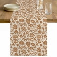 thumbnail image 1 of Brown Floral Table Runner - 60 Inch Long Vintage Rustic Flowers Botanical Spring Cotton and Linen Blended Dress Scarves Farmhouse Table Runner for Kitchen Dining, Coffee Table, 13" x 60", 1 of 8