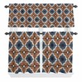 thumbnail image 1 of Brown Flower Curtain Valances Set Vintage Blue Color Blocks Abstract Modern Kitchen Curtains 24&nbsp;inch Length Rod Pocket Valance and Tiers 3 Piece Set Small Bedroom Bathroom Laundry Decor, 1 of 9
