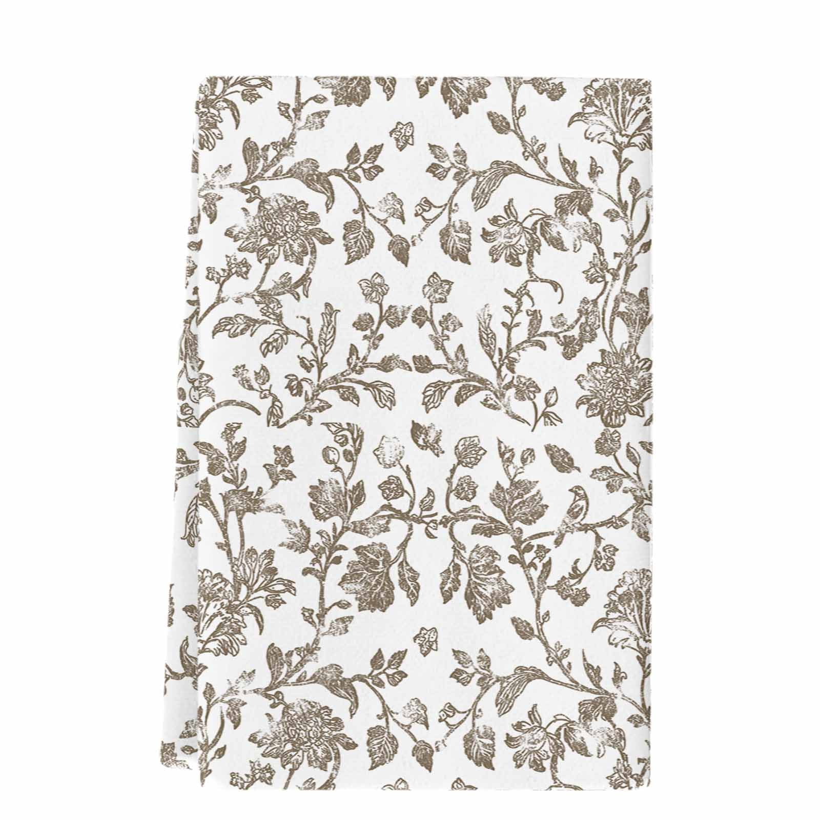 Brown Flower Microfiber Kitchen Towel, Vintage Farmhouse Boho Leaf Spring Plant Soft Absorbent Dish Towels, Quick Drying Washable Dishcloths for Kitchen Cleaning, Drying Dishes, 18x28 Inches