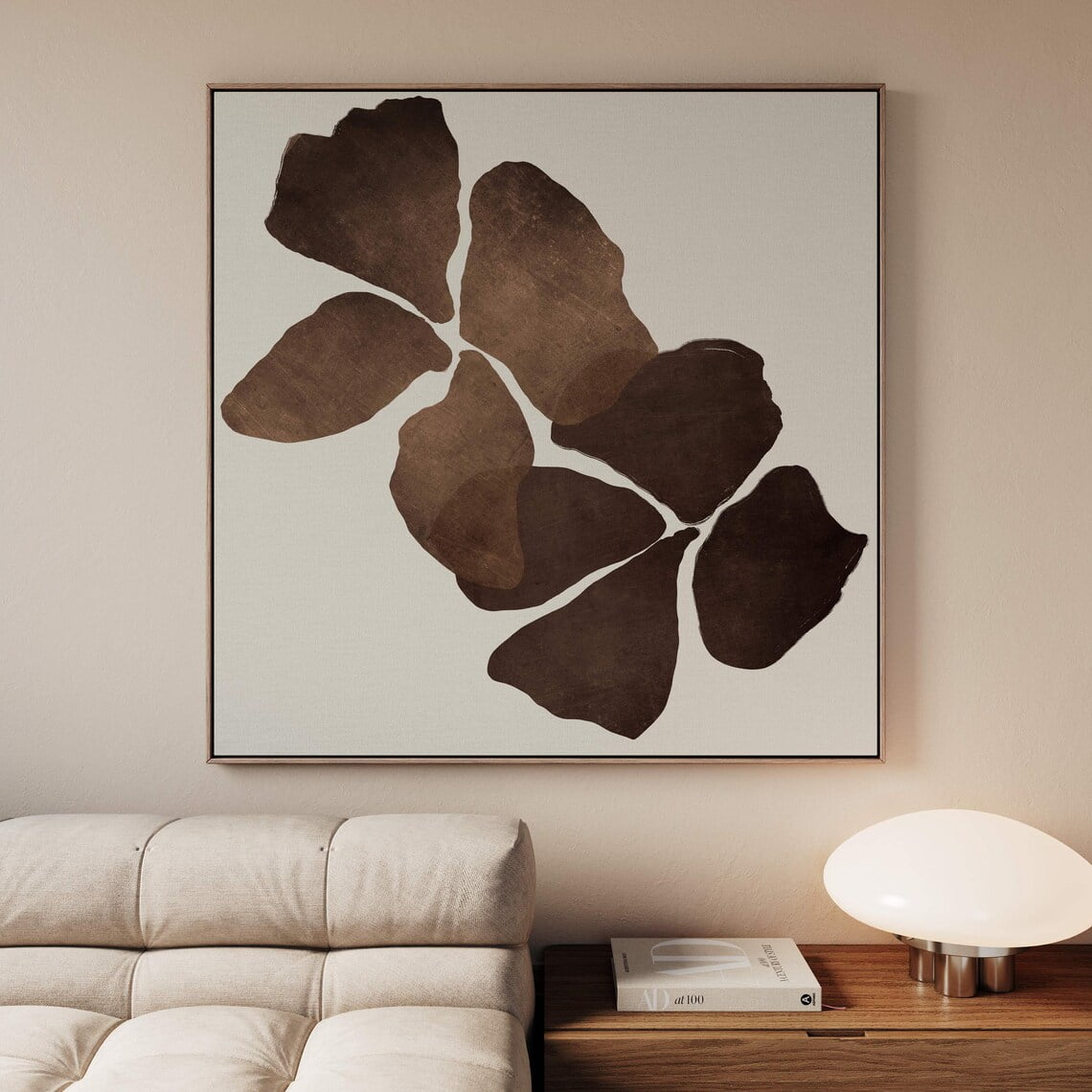 Picture of Brown Flower Wall Art, Orchids Print, Minimalist Botanical Art, Large ...