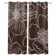 thumbnail image 1 of Brown Flowers Blackout Curtains for Bedroom/Living Room, Spring Floral Botanical Modern Art Thermal Insulated Kitchen Drapes with Grommets, Light Blocking Window Treatment, 2 Panels 52" x 96", 1 of 7