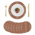 thumbnail image 1 of Brown Flowers Branch Round 15 Inch Placemats Set of 8, Spring Summer Farmhouse Botanical HeatResistant Non Slip Place Mats for Dining Table, Wipeable Braided Kitchen Table Mats for Housewarming, 1 of 9