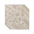 thumbnail image 1 of Brown Flowers Cloth Napkins Set of 6 Reusable Dinner Napkins, Vintage Pastoral Farmhouse Ethnic Art Cocktail Napkin Washable Table Napkins for Wedding/Holiday Party/Baby Shower 20"x20", 1 of 7