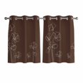thumbnail image 1 of Brown Flowers Kitchen Curtains Window Panels, Pastoral Abstract Floral Minimalist Art Insulated Window Treatment Curtain, Grommet Curtains for Bedroom/Living Room/Bathroom, 2 Piece 52"Wx45"L, 1 of 8