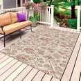 thumbnail image 1 of Brown Flowers Outdoor Rug for Patio/Deck/Porch, Non-Slip Large Area Rug 4 x 6 Ft, Vintage Farmhouse Floral Leaves Vines Indoor Outdoor Rugs Washable Area Rugs, Reversible Camping Rug Carpet Runner, 1 of 8