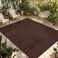 thumbnail image 1 of Brown Flowers Outdoor Rug for Patio/Deck/Porch, Non-Slip Large Area Rug 5 x 8 Ft, Japanese Abstract Floral Plants Simple Art Indoor Outdoor Rugs Washable Area Rugs, Camping Rug Carpet Runner, 1 of 8