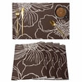 thumbnail image 1 of Brown Flowers Placemats Set of 4, Spring Floral Botanical Modern Art Placemats for Dining Table, Place Mats for Kitchen Tabletop, Waterproof Wipeable Dining Table Mats Set, 1 of 9