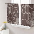 thumbnail image 1 of Brown Flowers Sheer Curtains 45 Inch Length 2 Panels Set Window Treatments, Spring Floral Botanical Modern Art Rod Pocket Semi Curtains for Living Room/Bedroom/Kitchen Décor, 104"W x 45"L, 1 of 7