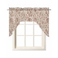 thumbnail image 1 of Brown Flowers Swag Valances for Windows, Small Curtains Drapes, Vintage Farmhouse Floral Leaves Vines Kitchen Window Curtains Over Sink Window Treatment Valance for Bedroom/Bathroom 56"x36", 1 of 5