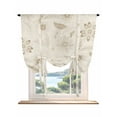 thumbnail image 1 of Brown Flowers Tie Up Curtains for Windows 63 Inch Length Balloon Curtains Kitchen Adjustable Balloon Window Shade Vintage Ethnic Tribal Floral Leaves Tie Up Valance Bathroom Curtain Window 52"x63", 1 of 6