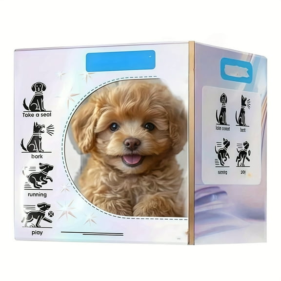 Brown Fluffy Lifelike Robotic Puppy: Realistic Walking, Barking Interactive Companion with Expressive Eyes, Training Commands for Adults & Kids, Christmas/Birthday Gift