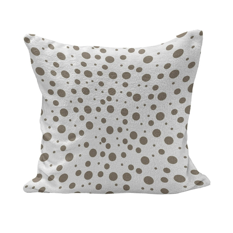 Ambesonne Brown Fluffy Throw Pillow Cushion Cover Big and Small Drop Like Spots On White Background Vintage Style Old Fashioned Design Decorative Square