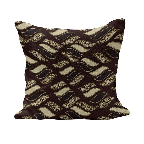 Brown Fluffy Throw Pillow Cushion Cover, Ethnic African Style Cheetah Skin Texture Pattern Camouflage Design, Rectangle Accent Pillow Case, 26" x 16", Redwood Brown, by Ambesonne