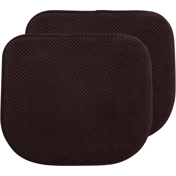 Brown Foam Seat Cushions Kitchen Chairs Pads for Dining Chairs 2 Pack Non Slip Patio Seat Cushions Washable U Shaped Soft Thick Large Metal Wooden Chair Cushions,17" x 15"