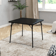Brown Foldable Card Table with Vinyl Table Top Game Table Portable