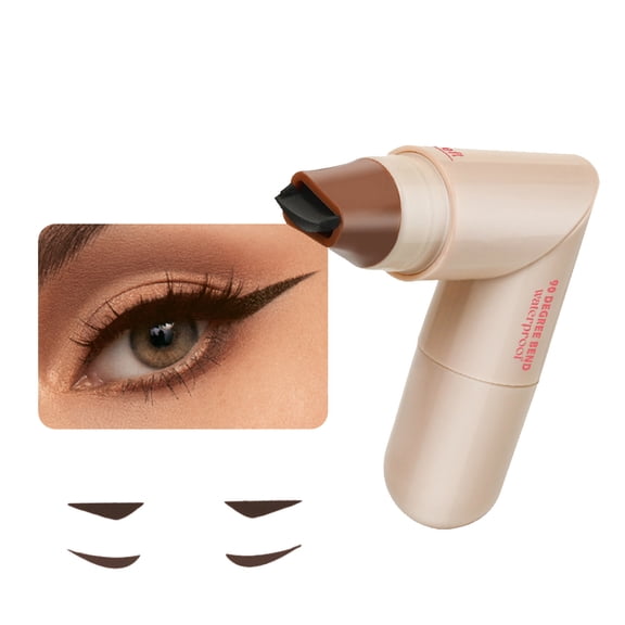 Brown Foldable Eyeliner Stamp, New Upgrade Double-Ended Eyeliner Stamp Pencil, Natural Quick Gel Eyeliner Pencil, Waterproof Eyeliners Tool, Smudge Proof Eyeliners Pen for Beginners