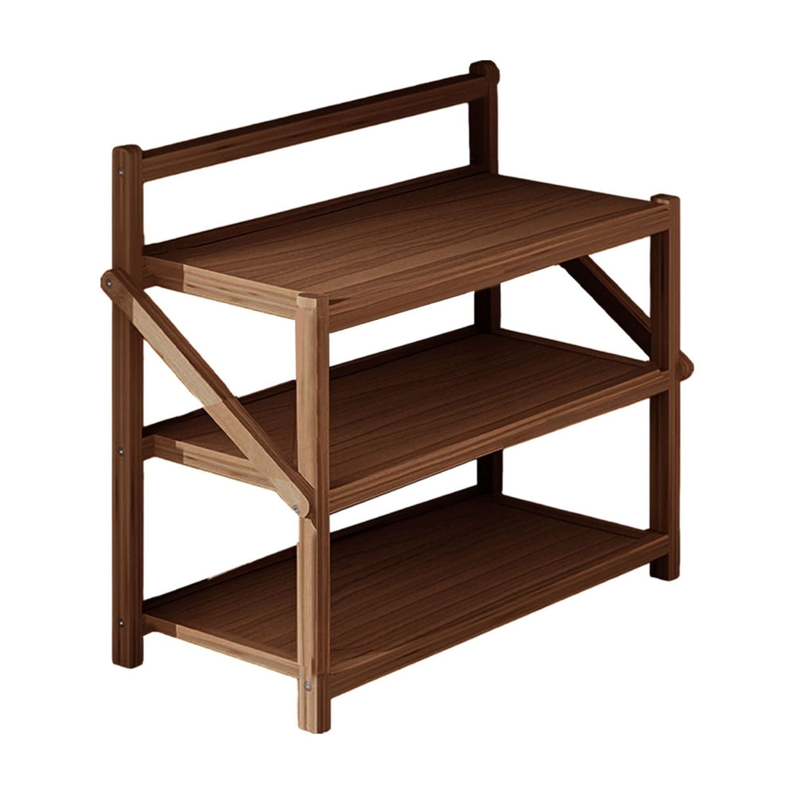 Brown Foldable Shoe Rack 19.69X17.72 Inches No Assembly Required 3 Tier ...