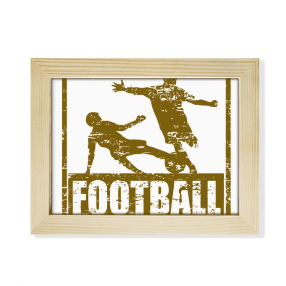 Brown Football Player Slide Tackle Desktop Photo Frame Picture Art Decoration Painting 6x8 inch