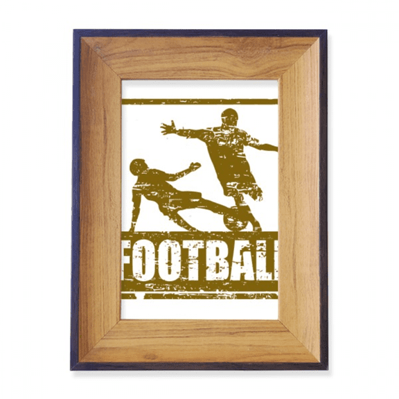 Brown Football Player Slide Tackle Photo Frame Exhibition Display Art Desktop Painting