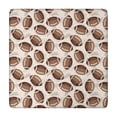 thumbnail image 1 of Brown Footballs on Beige Pattern Square Fitted Tablecloth with Elastic Edge,Square Table Cover,Washable Elastic Table Cover for Home Kitchen Party Decor 34"x34", 1 of 6