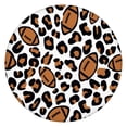 thumbnail image 1 of Brown Footballs with Leopard Spots Pattern Round Fitted Tablecloth with Elastic Edge,Dining Table Cover Waterproof,Outdoor Round Tablecloth for Camping,Dining,Indoor and Outdoor, 1 of 7